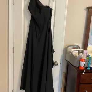 Women’s black one shoulder dress